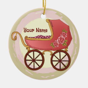 Fille Bébé Buggy ornement
