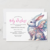 Fille Bébé Douche Invitations Bunny de printemps (Devant)