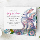 Fille Bébé Douche Invitations Bunny de printemps