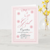 Fille bébé, Fille, Félicitations Nouvelle carte bé (Fleur jaune)