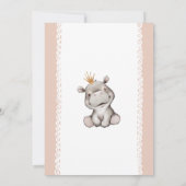 Fille bébé Hippo Anniversaire Fête Invitation (Dos)
