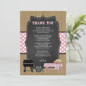 Fille bébé Q poème merci carte de note (Debout devant)