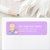 Fille bébé w mammys Étiquettes de adresse de maqui (En situation)