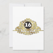 Fille Blanc Faux Gold Foil Sweet 16 Invitation (Dos)