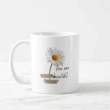 Fille Blanc Fleur Fleur Vintage Café Mug