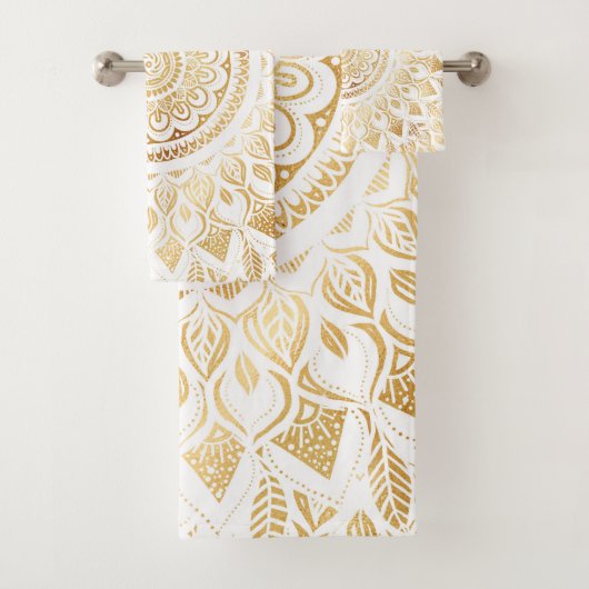 Fille Blanc Mandala Or Floral (En situation)