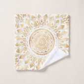 Fille Blanc Mandala Or Floral (Gant de toilette)