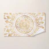 Fille Blanc Mandala Or Floral (Serviette à main)
