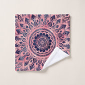 Fille bleu rose Mandala Floral (Gant de toilette)