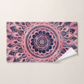 Fille bleu rose Mandala Floral (Serviette à main)