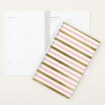 Fille Blush Motif rose, blanc et or<br><div class="desc">Rose Gold - Blush Pink,  White et Gold Foil Motif rayé pour un cadeau moderne mignon et girly.</div>