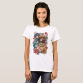 Fille Boho avec T-Shirt Floral (Devant entier)