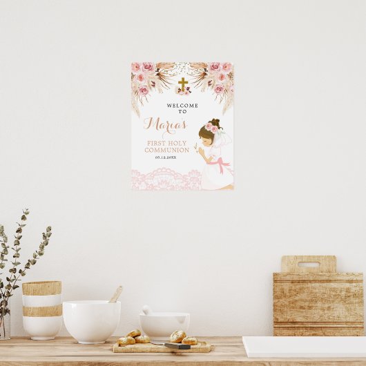 Fille Boho Pampass Première Affiche de bienvenue d (Cuisine)