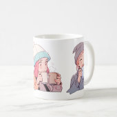 Fille Boire Avec Une Mug (Devant droit)