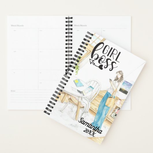 Fille Boss Office Monogramme Nom Personnalisé (Devant avec enveloppe)