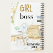 Fille Boss Office Monogramme Nom Personnalisé (Dos)