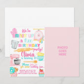 Fille boulangerie / cuisine photo invitation anniv (Devant / Derrière)