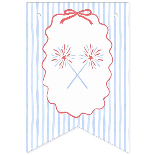 Fille Bow 4 juillet bannière d'anniversaire (Premier drapeau)