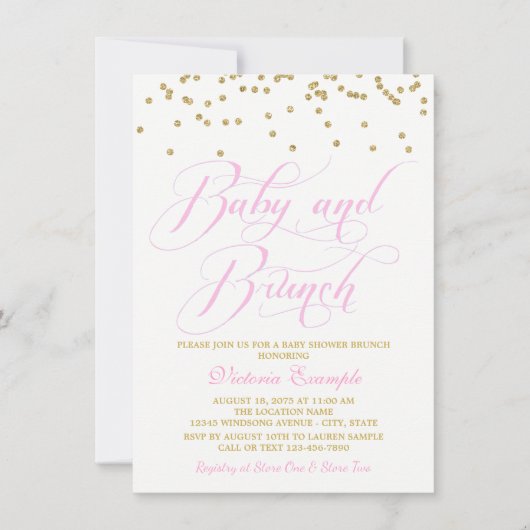 Fille Brunch Bébé Douche Invitations (Devant)