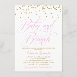 Fille Brunch Invitations de douche pour bébés