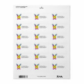 Fille Bunny Étiquettes de retour (Feuille entière)