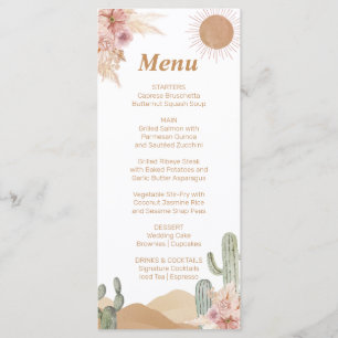 Fille Cactus Désert Baby Shower Menu Sud-Ouest
