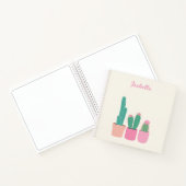 Fille Cactus Houseplant Carnet Spiral avec nom (Intérieur)