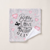 Fille Calligraphie d'anniversaire Nom personnalis (Gant de toilette)