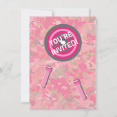 Fille Camo War Invitations de fête d'anniversaire (Dos)