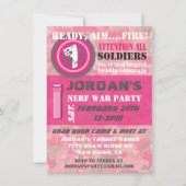 Fille Camo War Invitations de fête d'anniversaire (Devant)