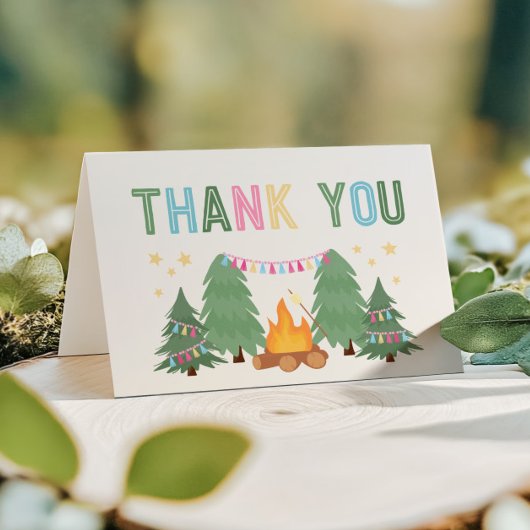 Fille Camping plié Merci Cartes