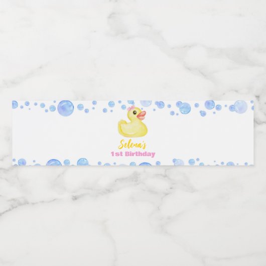 Fille canard en caoutchouc Étiquette de bouteille  (Étiquettes simples)