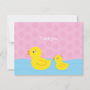 Fille Caoutchouc Canard Plat Merci Cartes de notes
