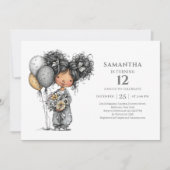 Fille Capricieuse et Fantaisiste Invitation d'anni (Devant)