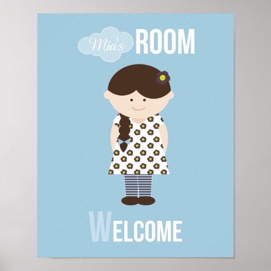 Fille Caractère Ajouter Votre Nom Chambre Poster P (Devant)