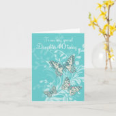 Fille carte papillons de 40e anniversaire (Fleur jaune)