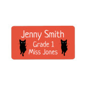 Fille chat nom école étiquettes (Devant)