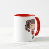 Fille Chibi mignonne à l'évier avec Pigtails Mug (Devant droit)