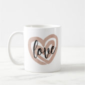 Fille Chic Blush Coeur Rose Aimer Mug Café (Gauche)