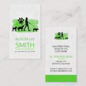 Fille Chien marchant / Carte de visite assis pour  (Devant / Derrière)