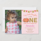 Fille Citrouille Automne Anniversaire Invitation P (Devant)
