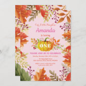 Fille Citrouille automne Invitation d'anniversaire (Devant / Derrière)