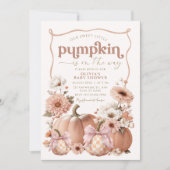 Fille Citrouille Baby shower Floral Invitation (Devant)