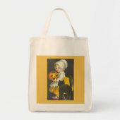 Fille, Citrouille, Chat Sac fourre-tout Halloween  (Devant)