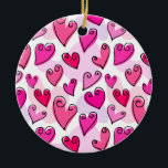 Fille Coeurs Roses Cute Romantic Valentines Day<br><div class="desc">Faites-lui sourire avec cet adorable cadeau avec un motif de coeur rose amusant et vibrant ! Les coeurs dessinés à la main, ornés de tourbillons ludiques, créent une décoration joyeuse et romantique, parfaite pour la Saint-Valentin. Contre un arrière - plan rose doux, ce design est à la fois élégant et...</div>