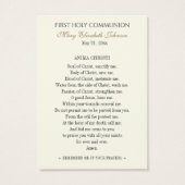 Fille communion catholique souvenir Carte Sainte (Dos)