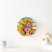 Fille conception rétro-alimentation horloge murale (Maison)