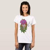 Fille Couronne de Fleurs T-shirt Art Boho (Devant entier)