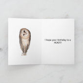 Fille, Curious owls carte d'anniversaire. (Intérieur)