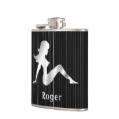 Fille d'aileron de boue rayée sur le flacon noir (Gauche)